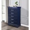 Global Furniture Usa Traditional Glam Rich Blue W /LED Charlie Blue Chest With Led 718 - alternate 4